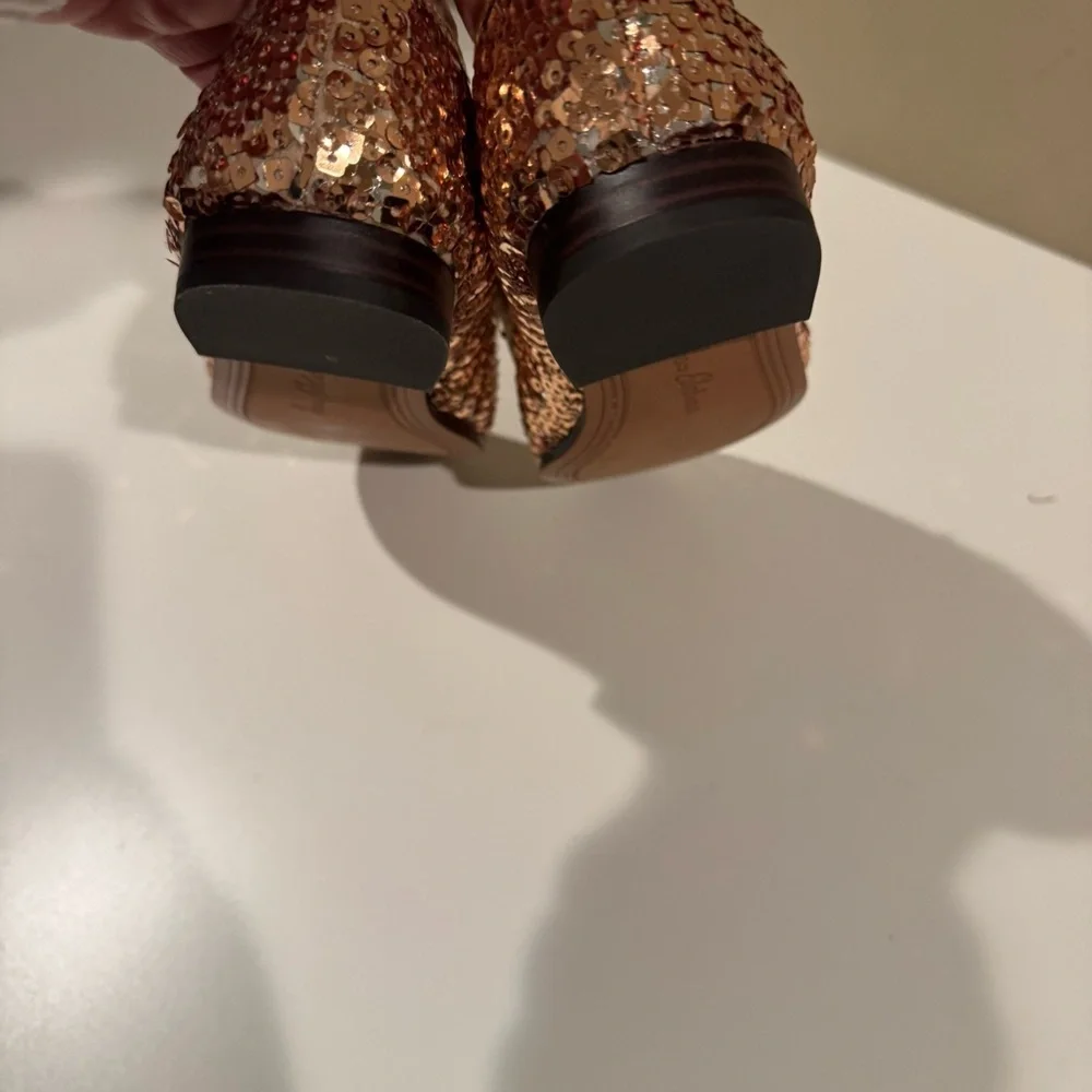 Sam Edelman Gold Sequin LORAINE BIT LOAFER kids size 2